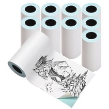 10 Rolls 57x30mm Self-Adhesive Direct Thermal Paper White Printable Sticker M9U8