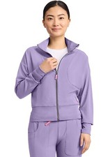 Med Couture Women's Scrubs Cropped Warm Up Jacket MC303 DGLV Lavender Free Ship