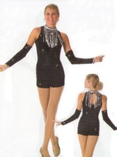Shimmy Child X-Small Jazz Tap Dance Costume Biketard ONLY Sequin Fringe