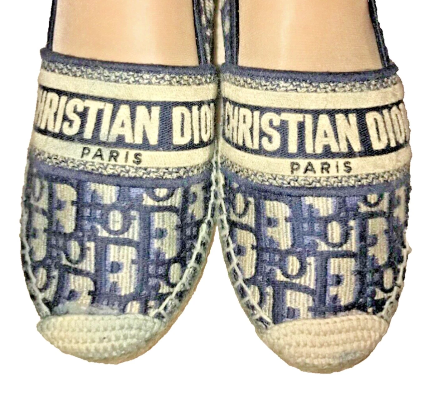 ESPADRILLES EN TISSU CHRISTIAN DIOR GRANVILLE MARINE TAILLE 39