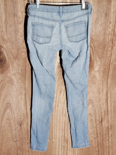 bullhead jeans womens size 3 skinny stretch distressed low rise denim light blue - 第 6/11 張圖片