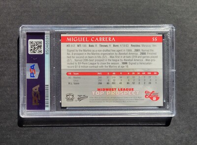 Miguel Cabrera signed 2001 Kane County Cougars Top Prospect