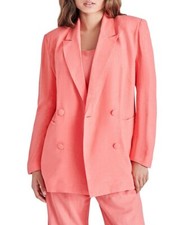STEVE MADDEN Baldwin Oversized Blazer IN SPRING ROSE CORAL WOMENS L LARGE NEW
