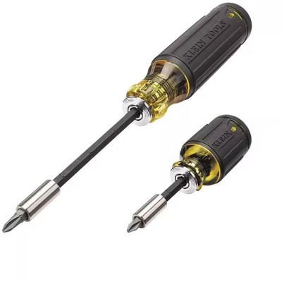 Klein Tools Adjustable Length Multi-Bit Screwdriver Set (2-Piece) NEW