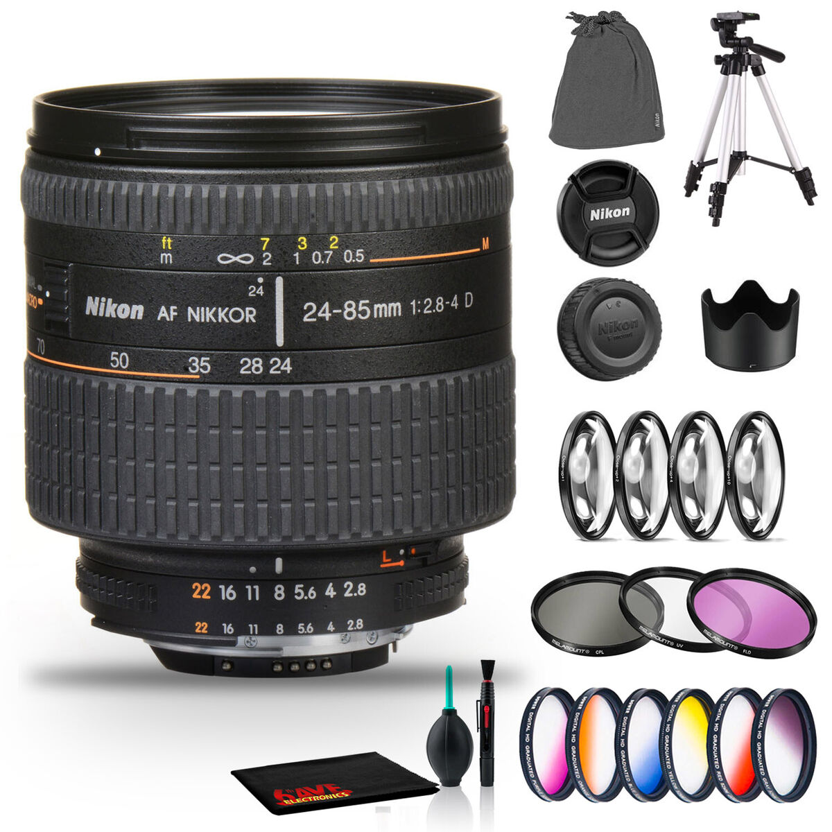 Nikon AF Zoom-NIKKOR 24-85mm f/2.8-4D IF Lens Includes Nikon AF Zoom-NIKKOR 24-85mm f/2.8-4D IF Lens Includes