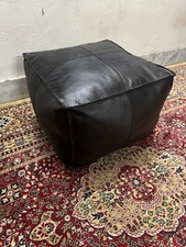 Ottoman Home Decore Leather Genuine Aamazing Footstool Genuine Unstuffed 20''