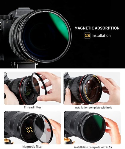 K&F Concept Magnetic 67mm Circular Polarizers Filter Kit 28 Multi-Layer Coatings - Picture 4 of 6
