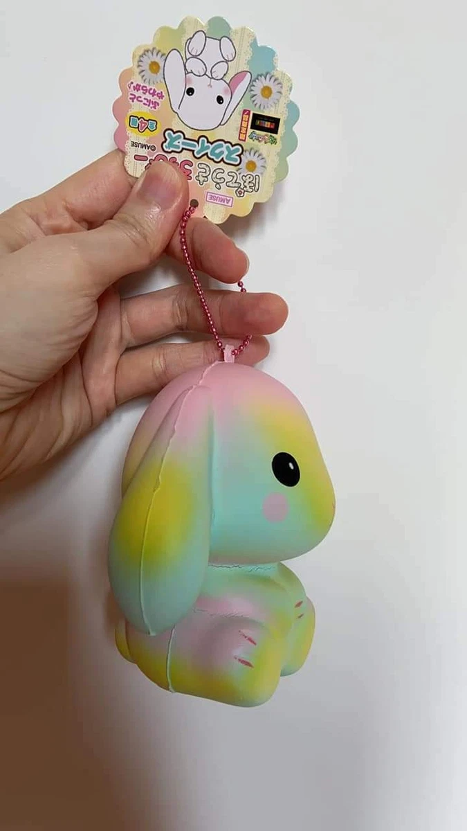 Amuse Pote Usa Loppy Rainbow Color Rabbit Bunny Squishy Plush