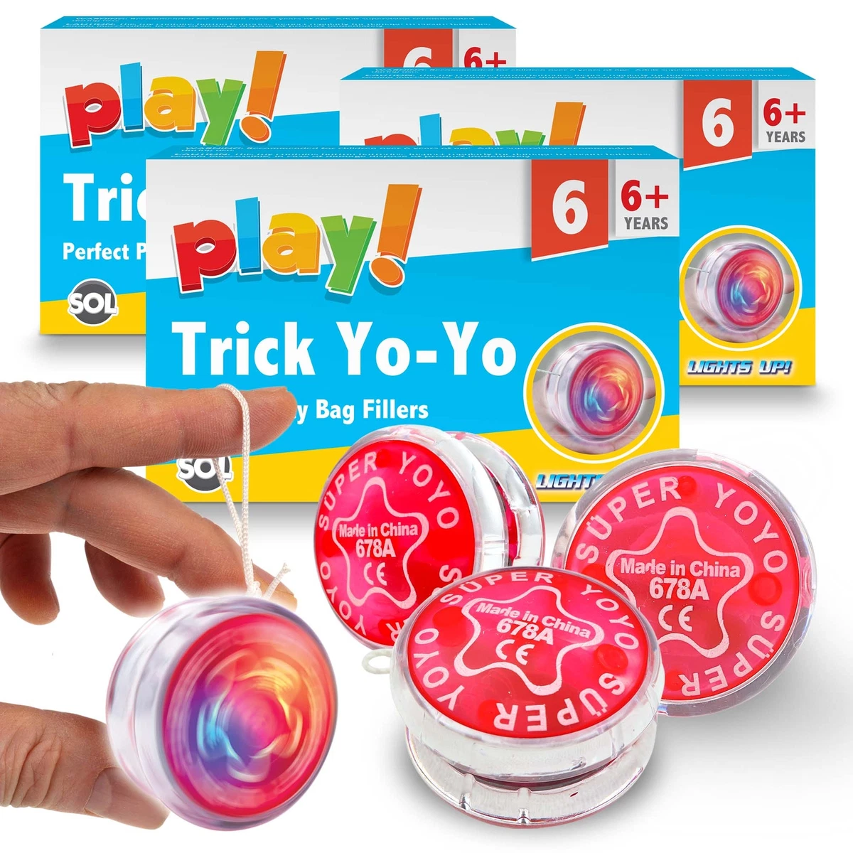 6-24pk Professional YoYo Light Up Kids Toy Pro Stunt Trick YoYos