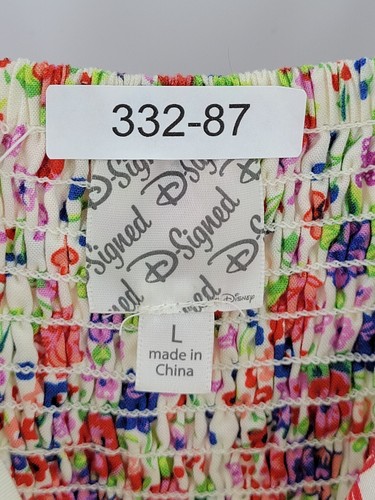 DSigned Disney Dress Girls Large Colorful Floral Sleeveless Smocked Sundress - Picture 5 of 8