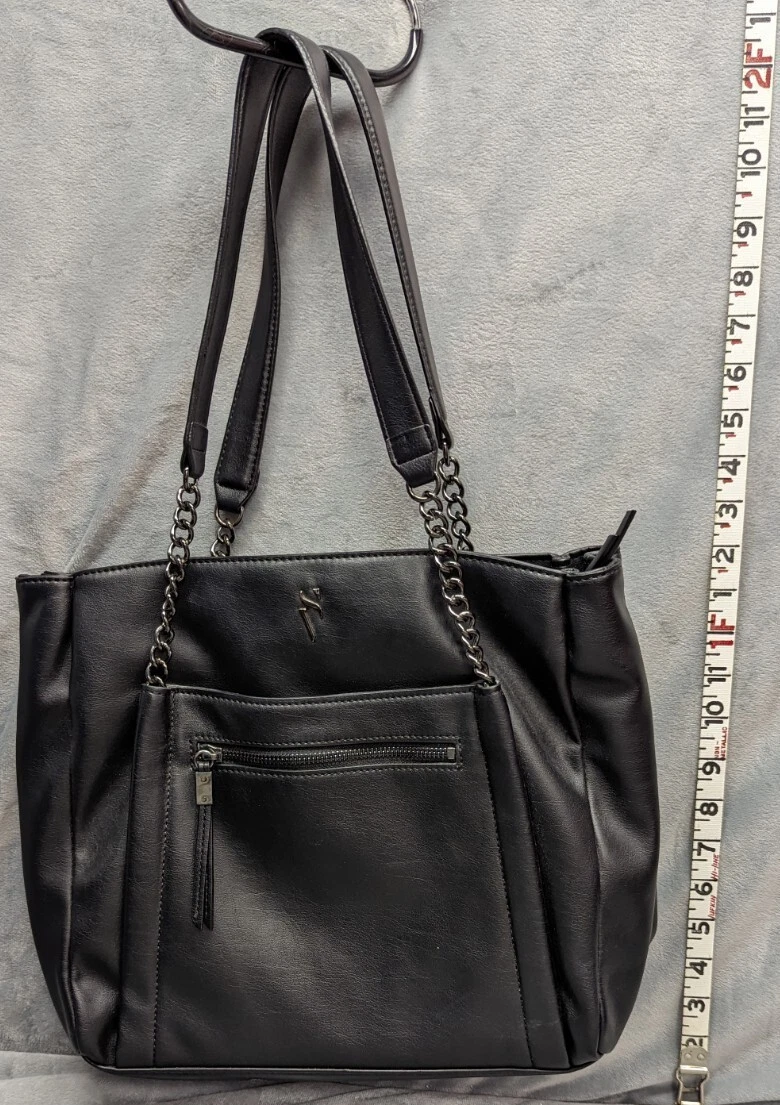Simply Vera Vera Wang Black Rockbridge Tote Purse Handbag EUC