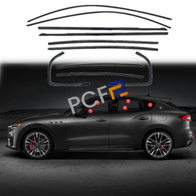 For Maserati Levante 2016-2024 Gloss Black Stainless Car Window Trim Strip 10PCS