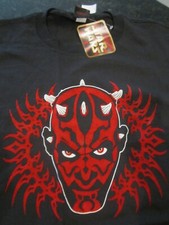 NEW 1990'S STAR WARS EPISODE I DARTH MAUL T SHIRT - BLACK 100 COTTON SIZE XL