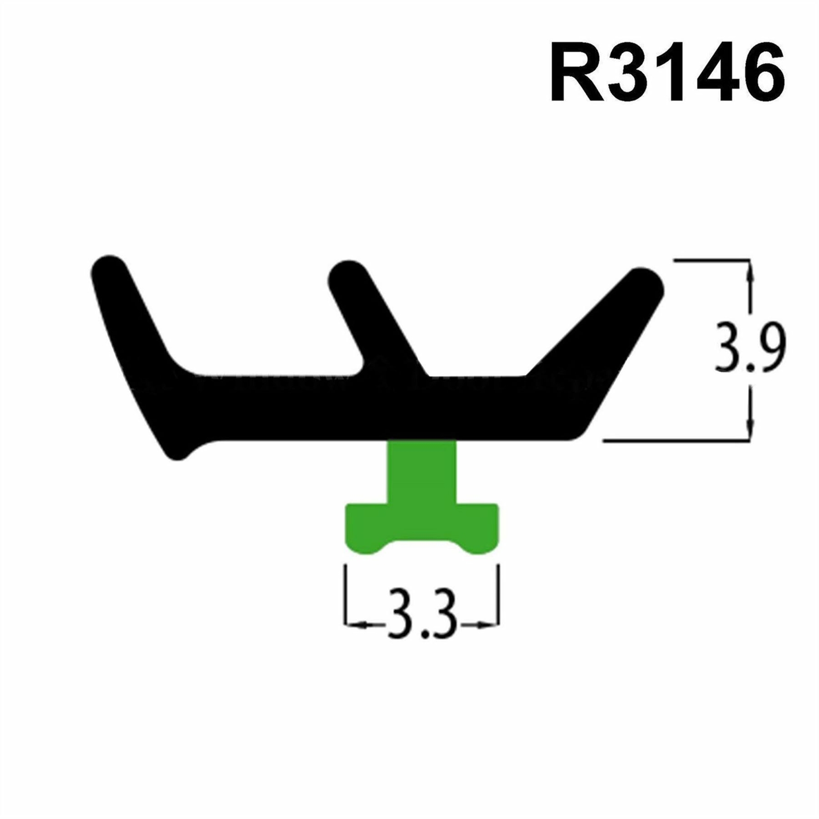 R3146 Black E UPVC Window Door Gasket Seal Double Glazing Rubber Repair