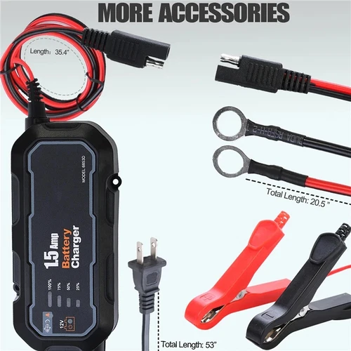 12V Smart Automatic Battery Charger Maintainer Motorcycle Car Trickle Float - Picture 12 of 16