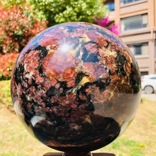 20.1LB Natural Fireworks Stone Sphere Quartz Crystal Ball Specimen Healing