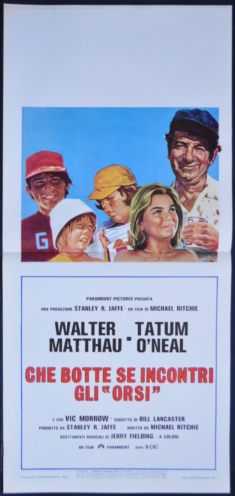 Locandina originale film Che botte se incontri gli "Orsi" (1976) - Regia di Michael Ritchie