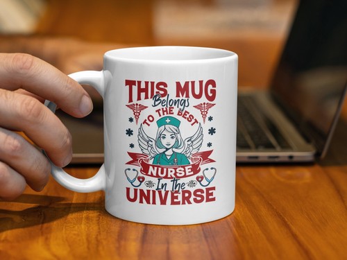 Best Nurse in the Universe Mug, Gift for Nurses, Nurse Appreciation Coffee Cup - Picture 4 of 9