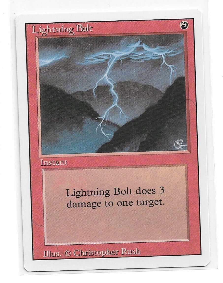 Magic the Gathering ~ MTG ~ 1x Lightning Bolt ~  MP ~ REVISED