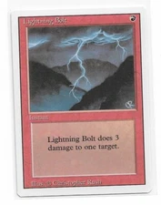 Magic the Gathering ~ MTG ~ 1x Lightning Bolt ~  LP ~ REVISED