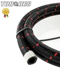 AN -10 (10AN AN10) Nylon Braided Red Streaked Stealth Black Hose 1m