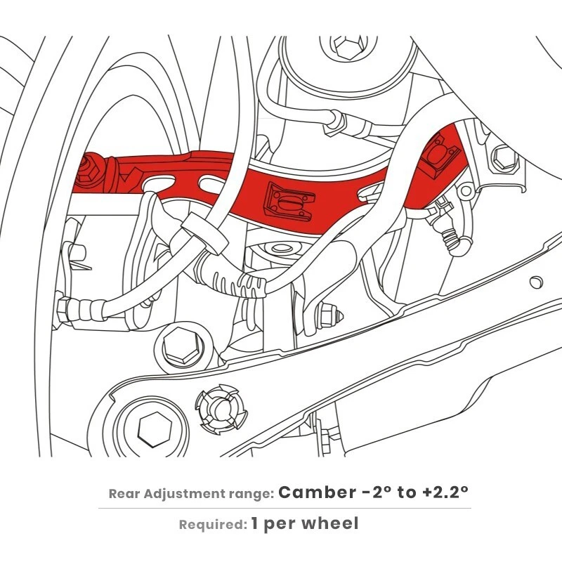 LYKT2pcs Adjustable Rear Camber Arms for Audi A6 06-11、A6 Quattro 05-11、S6 07-11 Foto 2 de 4
