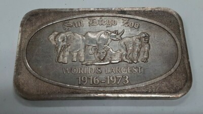 US Silver Corp One Troy Ounce .999 Fine Silver Bar - San Diego Zoo