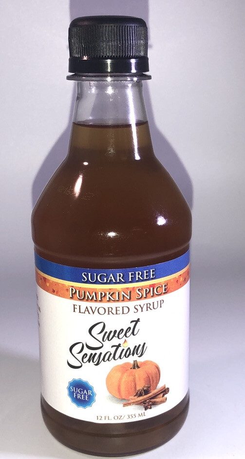 Sweet Sensations Pumpkin Spice Flavored Syrup 12oz Sugar Free For Coffee,Tea,ect