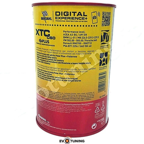 Bardhal Xtc C60 5W40 Aceite De Motor Sintético Lata Roja 5 Litros - Imagen 5 de 9