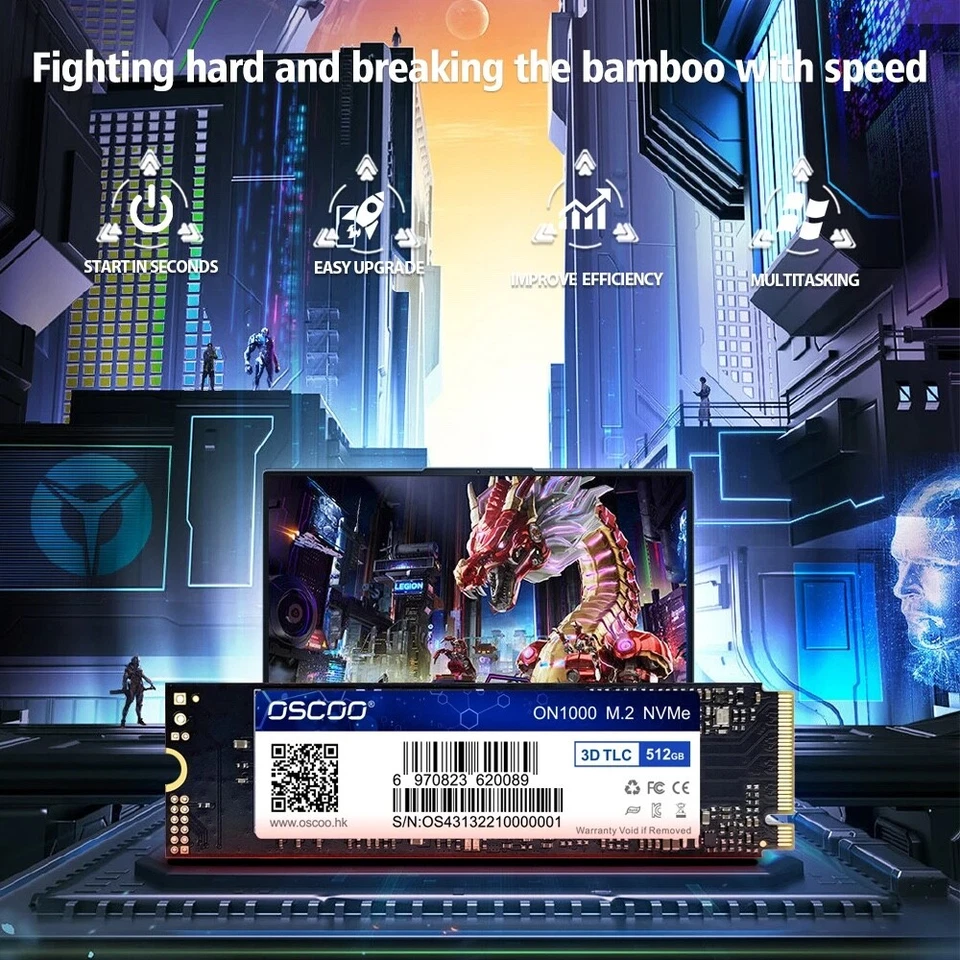 SSD OSCOO M.2 2280 PCIe Gen4 x4 - 512Go/1To/2To - Compatible PS5 Ultra Rapide - Immagine 3 di 4