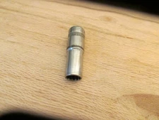 Vintage Indestro Super 2742 7/16" Knurled Deep Socket, 3/8" Drive, 12 Point