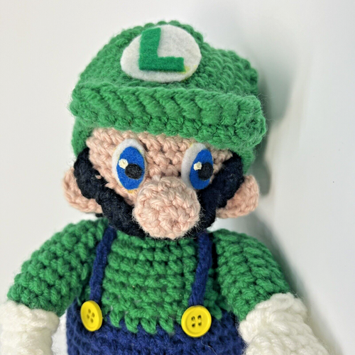 Super Mario Bros. (Luigi) 12" Handmade Crochet Plush + Keychain. Must see - Picture 6 of 12