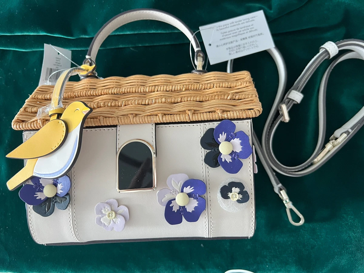 Kate Spade Wild Petal Wicker Smooth Leather Bird House 50 OFF