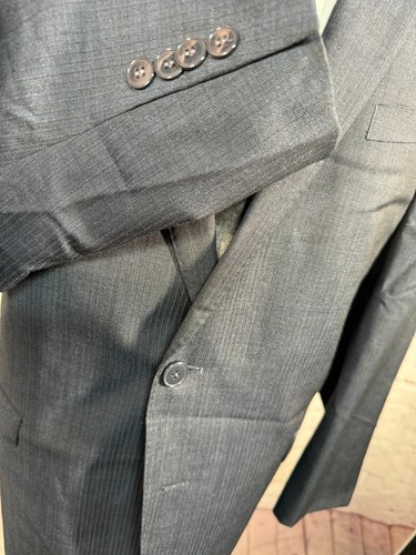 Abrigo Blazer Chaqueta CALVIN KLEIN Para Hombres Azul Rayas X-SLIM FIT Lana Deportivo TALLA 48R - Imagen 4 de 9