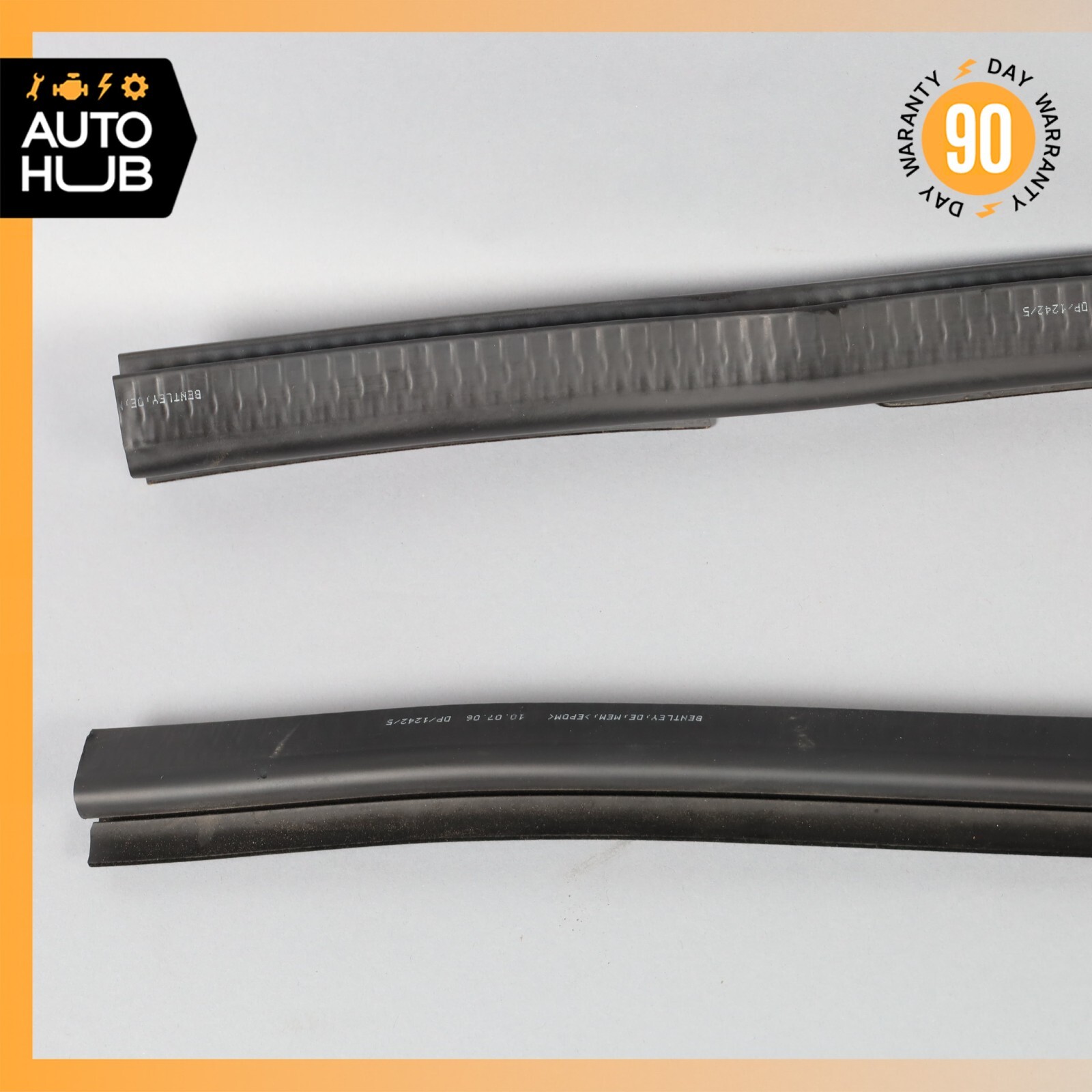 Bentley Continental GT Front Left & Right Door Inner Glass Rubber Seal Set OEM