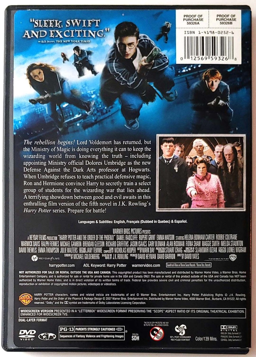 Harry Potter and the Order of the Phoenix [DVD] Widescreen, 2007