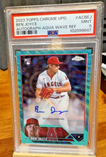 2023 Topps Chrome Ben Joyce Auto Rookie RC Aqua /199 Angels PSA MINT 9 POP 1
