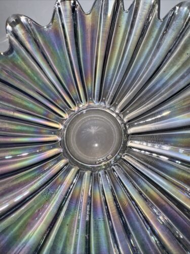 Vintage Fostoria Starburst Carnival Glas himmlisch irisierend 11" Glasschale - Bild 2 von 3