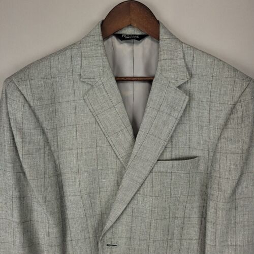 Jos A Bank Blazer Mens 44S Gray Tropic Blend Linen Wool Silk Sport Coat NEW