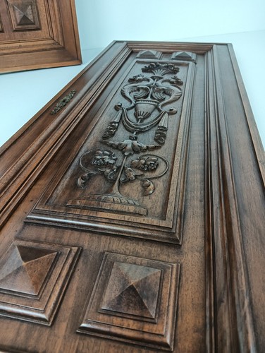 Pair Antique French hand Carved Wood Door Panels Salvaged Architectural dragon - Picture 8 of 8