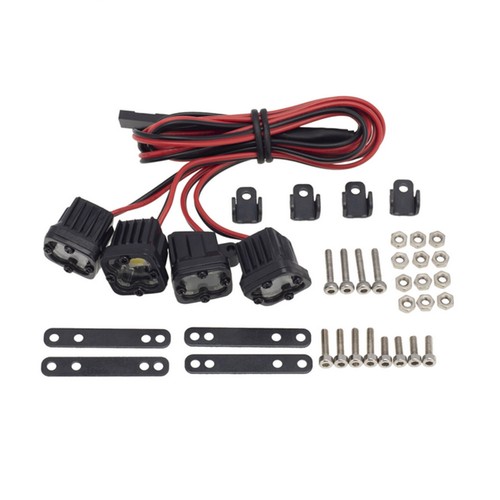 LED Square Light w/ Mounting Bracket Kit for 1/10 t4 SCX10 90046 RC Crawler Cars - Picture 7 of 8