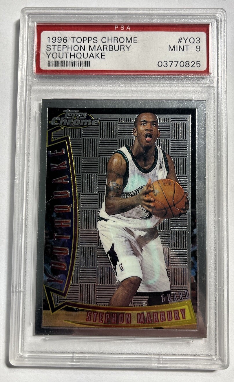 1996 Stephon Marbury Topps Chrome Youthquake RC PSA 9