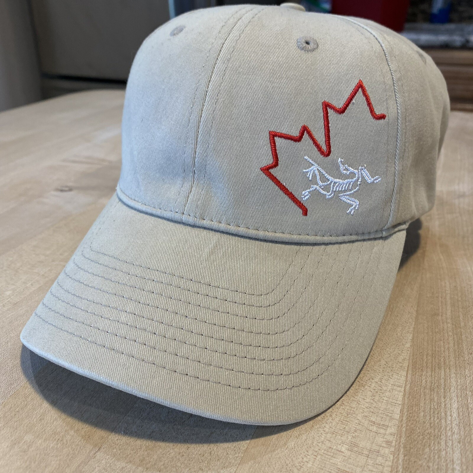 ARC'TERYX Arcteryx Foglia Canadese Eh? Cappellino Ottimo Piccolo Medio Kaki Raro