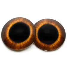 Pair Brown Rabbit Inspired Glass Eyes Jewelry Doll Taxidermy Flatback Cabochons
