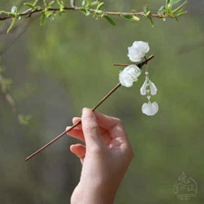 Chinese Vintage Bamboo Pea Flower Hairpin Women Hanfu Hanfu Cheongsam Hair Stick