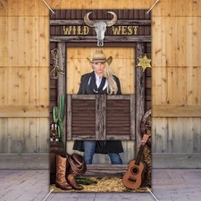 Blosssound Wild West Party Decorations Western Cowboy Photo Booth Multi Color