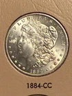 1884-CC MORGAN SILVER DOLLAR BU!