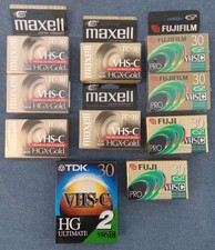 Lot 11 Brand New Sealed Camcorder VHS-C Tapes 5 Maxell HGX Gold 4 Fuji PRO 2 TDK