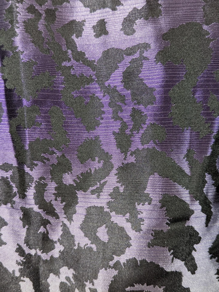 Peter Nygard Beatrice/Black Night Purple Ombre Leopard Skirt Lined & Belted Sz12 - Image 2 of 4