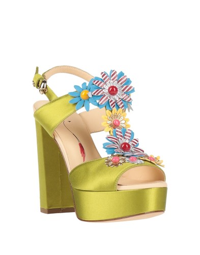 RRP€310 FABI Satin Slingback Sandals US5 UK2 EU35 Flower Embellished Pin Buckle - Picture 2 of 11